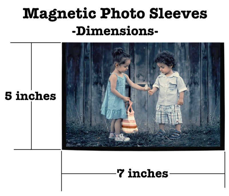 Iconikal 20-Pack Magnetic 5x7-Inch Photo Sleeves, Black Grand Kids Refrigerator Home Office - Image 2